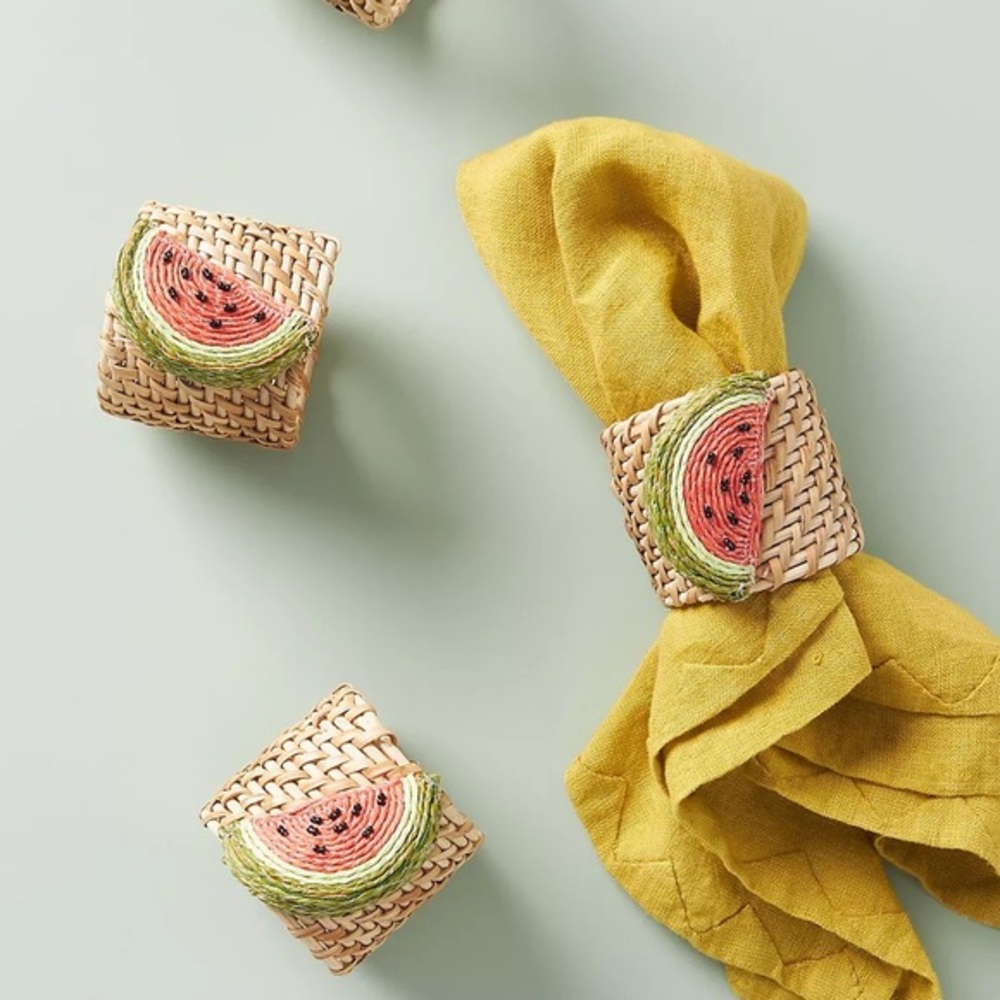 New🌟Anthropologie-Fresh Slice Napkin Rings, Set of 4